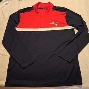 New England Patriots mens size XL 1/4 Zip pullover long sleeve shirt, EUC